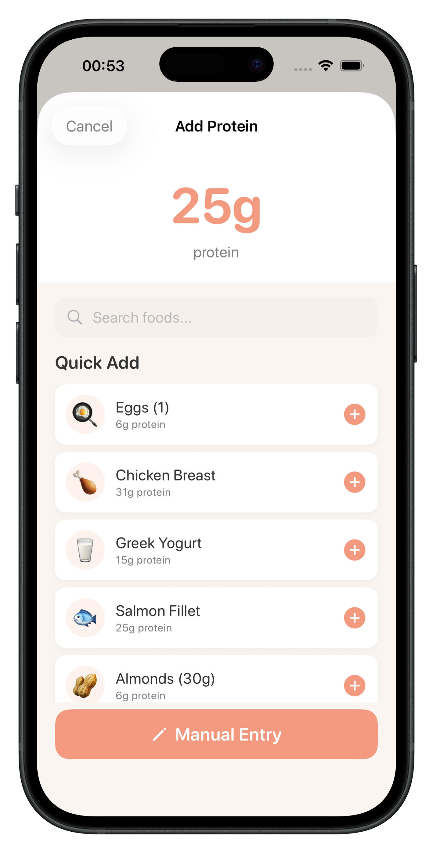 Add Protein Screen